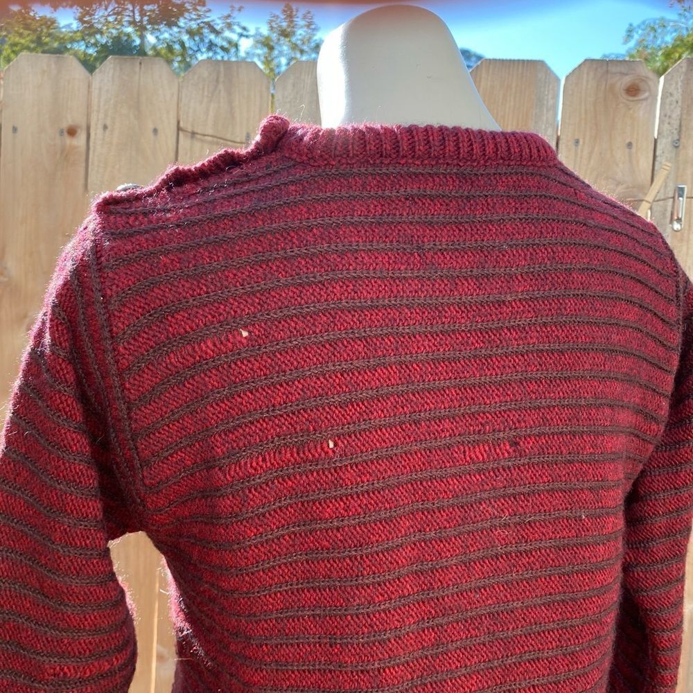 Zadig & Voltaire Red Striped Distressed Sweater size small - Picture 4 of 14